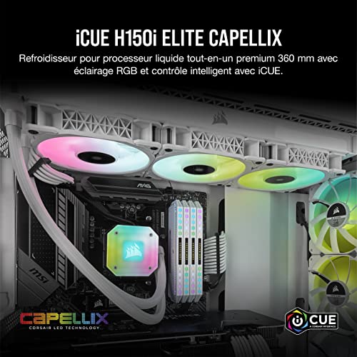 Corsair iCUE H150i Elite Capellix Liquid CPU Cooler - White by Corsair - Image 2