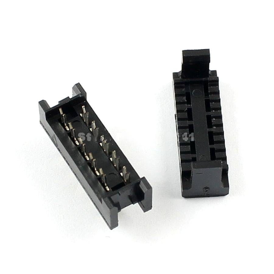 Generic 100 Pcs 2.54mm Pitch 2x5 Pin 10 Pin Male Header IDC Ribbon Cable Transition Connector