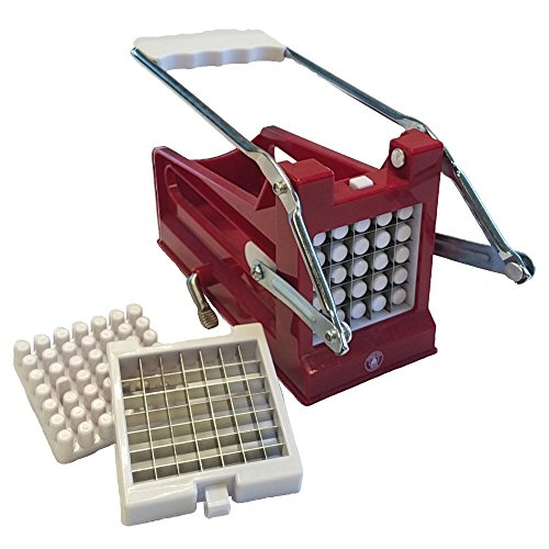 Homemade French Fry Potato Cutter By Designer Home Vegetable Slicer and Dicer | Redesigned New and Improved Stainless Steel Blades Perfect Shoestring, Steak Fries and Vegetable Spears