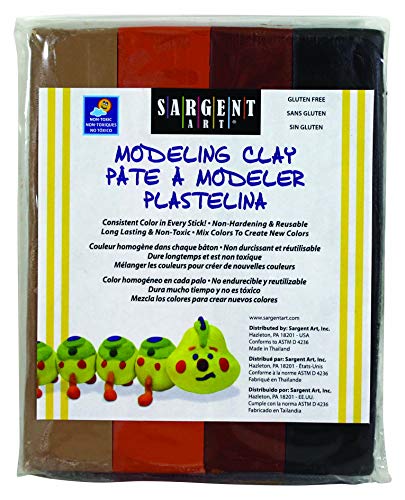 Sargent Art 22-4009 1-Pound Earth Tone Colors Clay