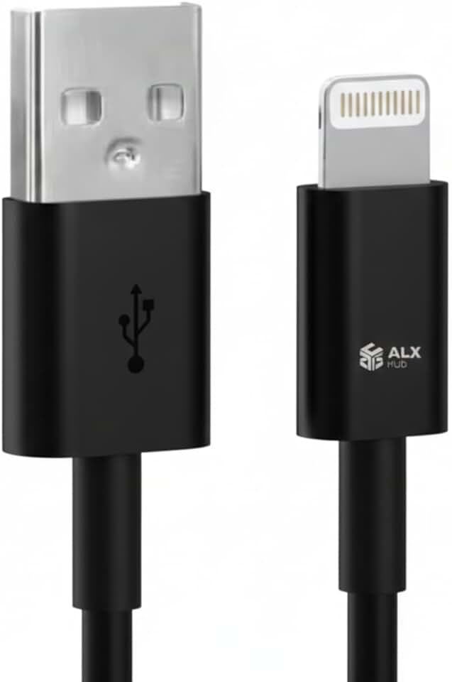 Cabo USB para iPhone Reforçado 1M Compatível iPhone 6 7 8 X XS XR 11 SE 12 13 14 Pro Max | Carregamento Rápido e Transferência de Dados | Compatível com Suporte CarPlay (Preto)