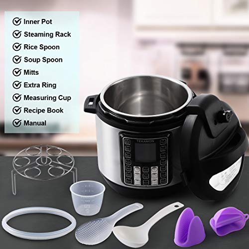 TEKAMON 11-in-1 Electric Pressure Cooker 6.5 Quart, Rice Cooker, Slow Cooker, Egg Cooker, Yogurt Maker, Sauté, Steamer, Stockpot, Sous Vide Cooker, Warmer and More with Deluxe Accessory Set - Thumbnail 5