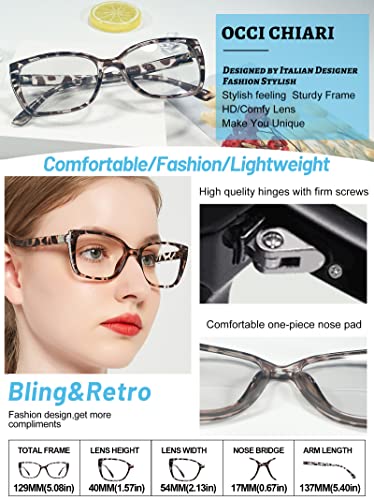 Image of OCCI CHIARI Stylish Reading Glasses Women's Readers Comfort Eyeglasses