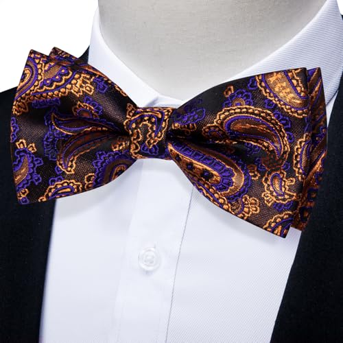 Image of YourTies Bow Ties for Men Pretied Bowties Solid Color Satin Bow Tie Formal Business Tuxedo Wedding Party Prom