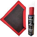 Upgrade Clay Towel 3.0 Ver - Clays Towel for Car Detailing to Remove Paint Overspray, Water Spots,Tree Sap,Rail Dust from Paint,Glass,Plastic Surfaces,Fine Grade Clay Bar Towels(1Pcs-Red,12