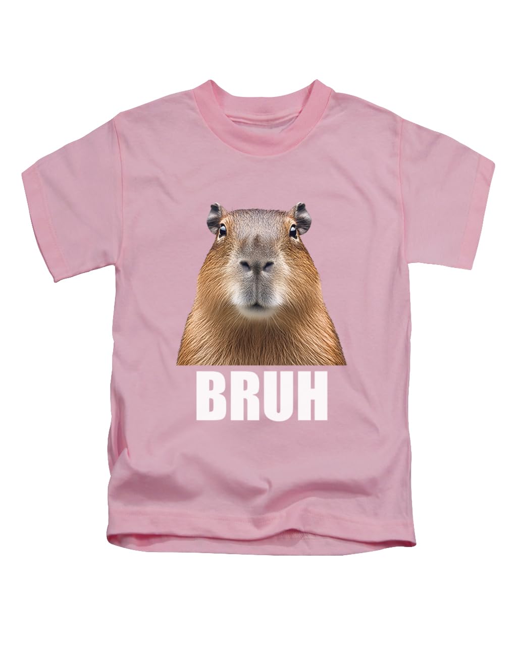 Taylor Brown Unisex Baby Pink Bruh, Capybara, Meme Novelty Silly Weird Animal Capybaras Tee T-Shirt Funny T Shirt Top