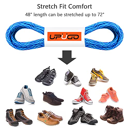 Image of UpUGo Elastic Shoe Laces, No Tie Shoe Laces Tieless for Kids, Adults, Elderly, One Size Fit All