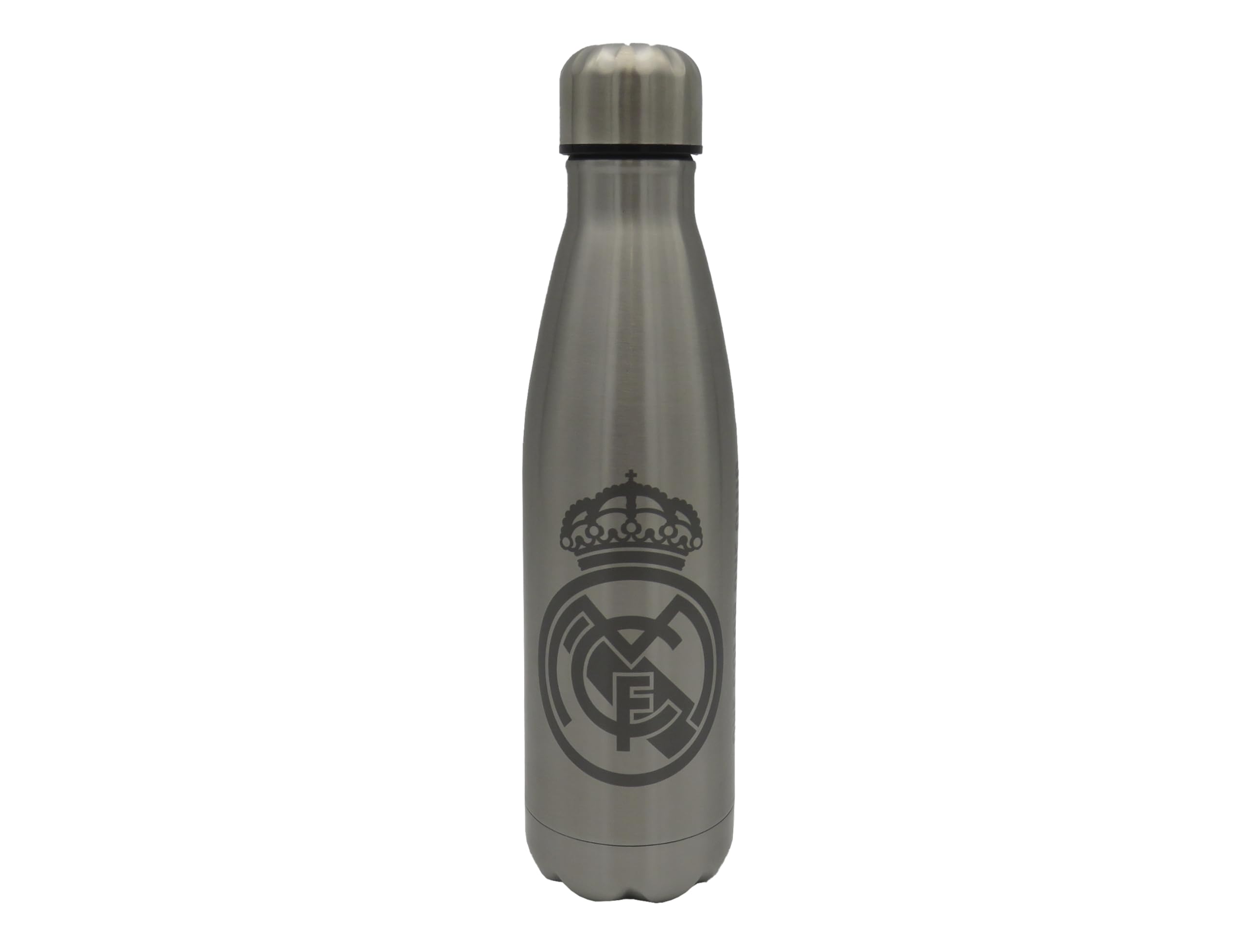 CYP Brands Real Madrid Steel Water Bottle, Water Bottle, Water Bottle, Airtight Closure, 550 ml, Black, Official Product