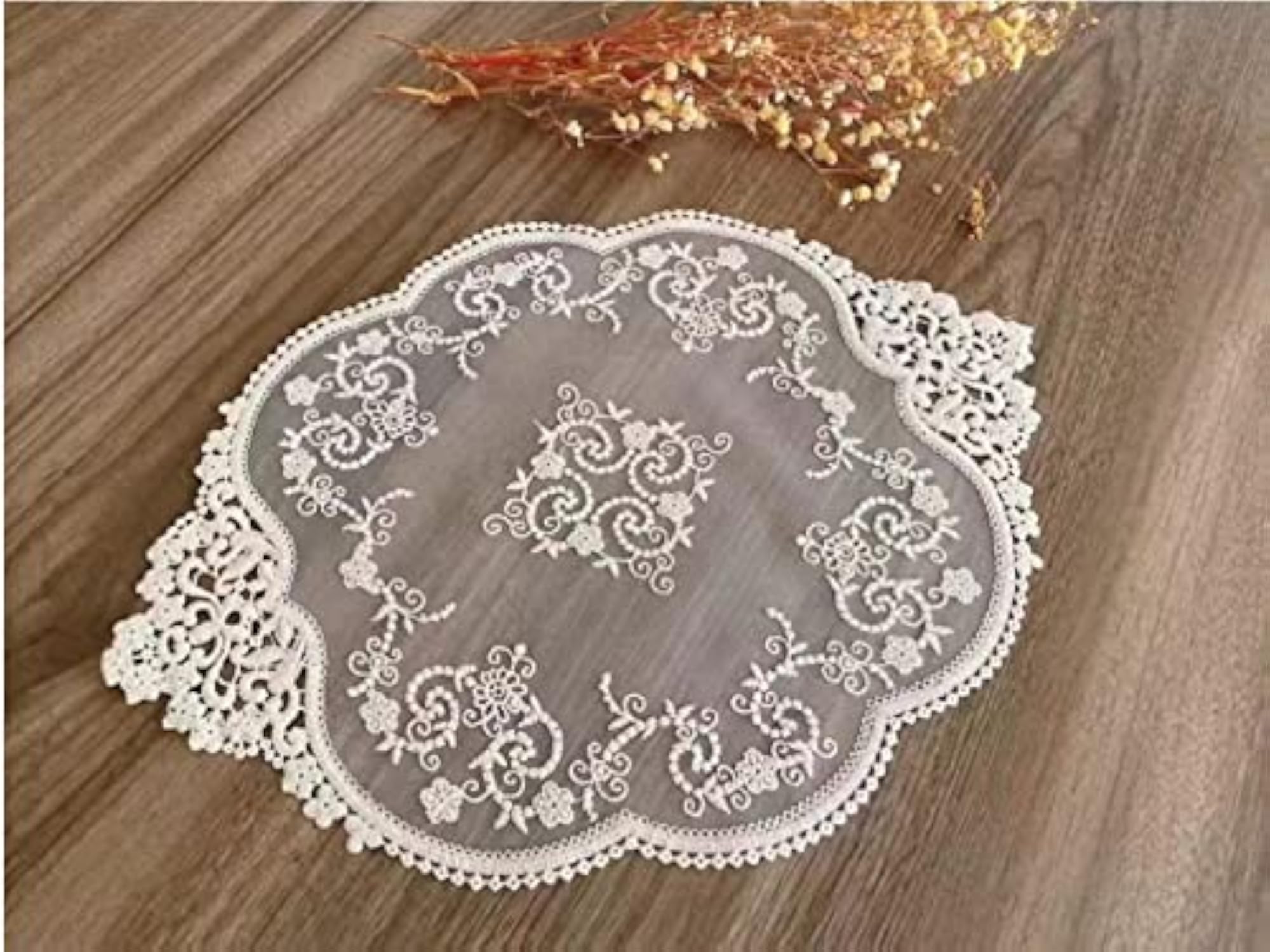 Retro Lace Placemats, French Crochet Doilies, Handmade Table Mats