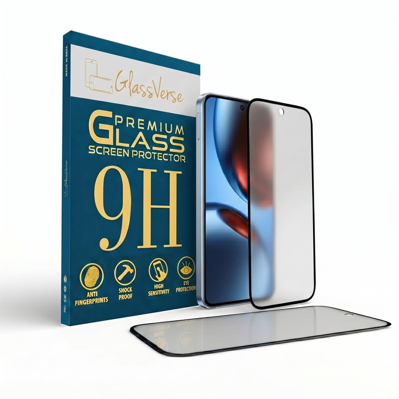 GlassVerse 9H Gorilla Tempered Glass for Realme GT 7 | HD Clarity Screen Protector, Ultra Strong 9H Protection, Edge to Edge, Case Friendly, Hassle-less Installation Kit Included. (Pack of 1)