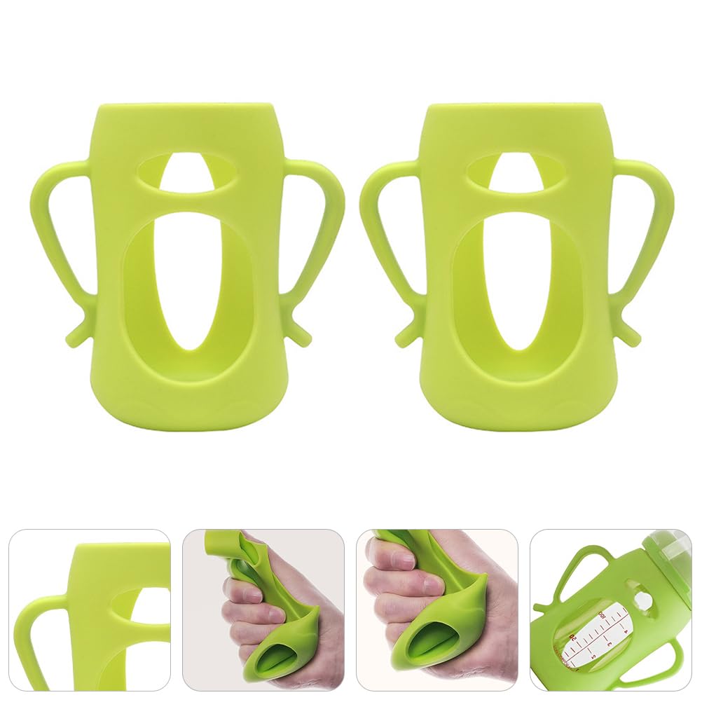 2 Pièces Housse de Biberon Anti-Brûlure en Silicone - Manchon et Couvercle de Protection pour Bouteille de Lait (160 ML + 240 ML)