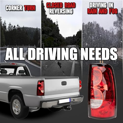 Image of Tail Lights Assembly Fit Chevy Silverado 1500 2500 3500 2003 2004 2005 2006 Chevrolet HD 1500HD 2500HD Rear Brake Turn Signal Back Up Bulb Lamp Taillight Left Driver Right Passenger Side