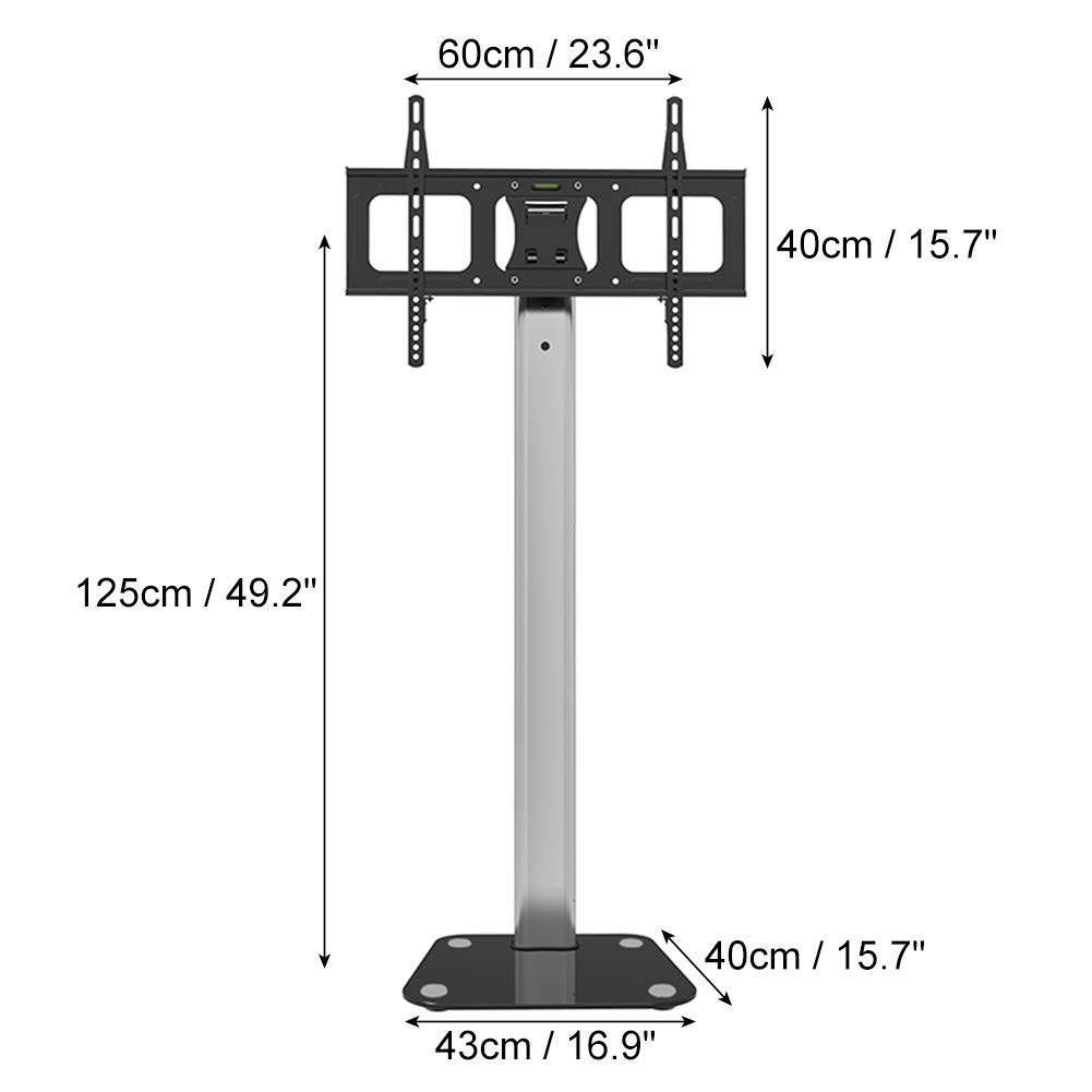 Meuble TV en Porte-à-Faux pour écrans Plats de 32" à 70", Support pivotant à Hauteur réglable avec Base en Verre trempé et Gestion des câbles, supporte 70 kg / 154 LB Beautiful Scenery