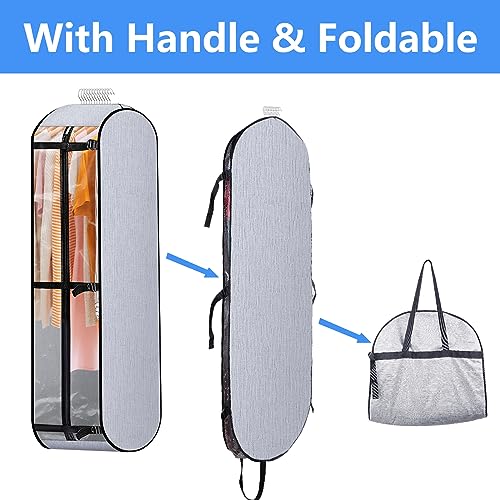 Hanging Garment Bag for Travel 125CM Suits Cover with 25CM Gusseted - Image 3