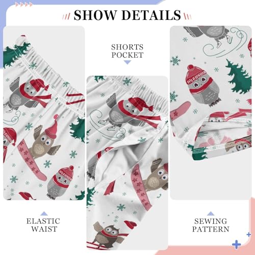 Owl Skating Boys Long Pants Soft Trousers Elastic Waist Kids Lounge Bottoms with Pockets S-XL4