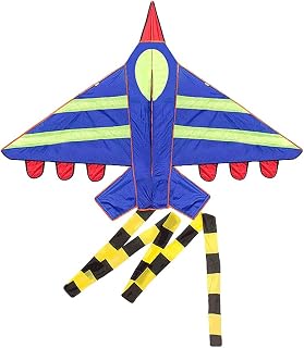Kites Airplane-Shaped Kite with 300CM Tail,Huge Kite with Kite String for Kids & Adults,Easy to Fly,Easy to Assemble-Blue/Orange Kites for Outdoor Present (Color : Blue, Size : 150M line)