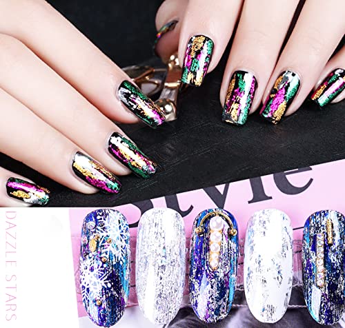 Mwoot Nagelfolie Aufkleber – 10 Rollen, Rose Gold Sternenhimmel, Selbstklebend