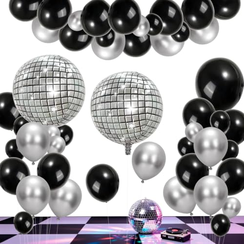 FBQ Disco Balloon Arch Kit 4D Disco Foil Balloon 70s 80s 90s Disco Ball Party Anniversary Birthday Party Decorations