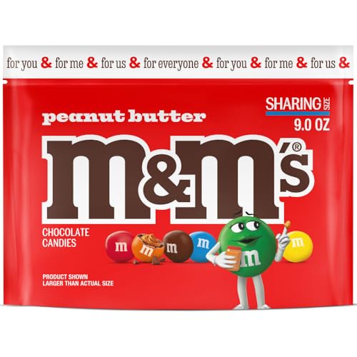 M&M'S Peanut Butter Milk Chocolate Candy, Sharing Size, 9 oz Bag