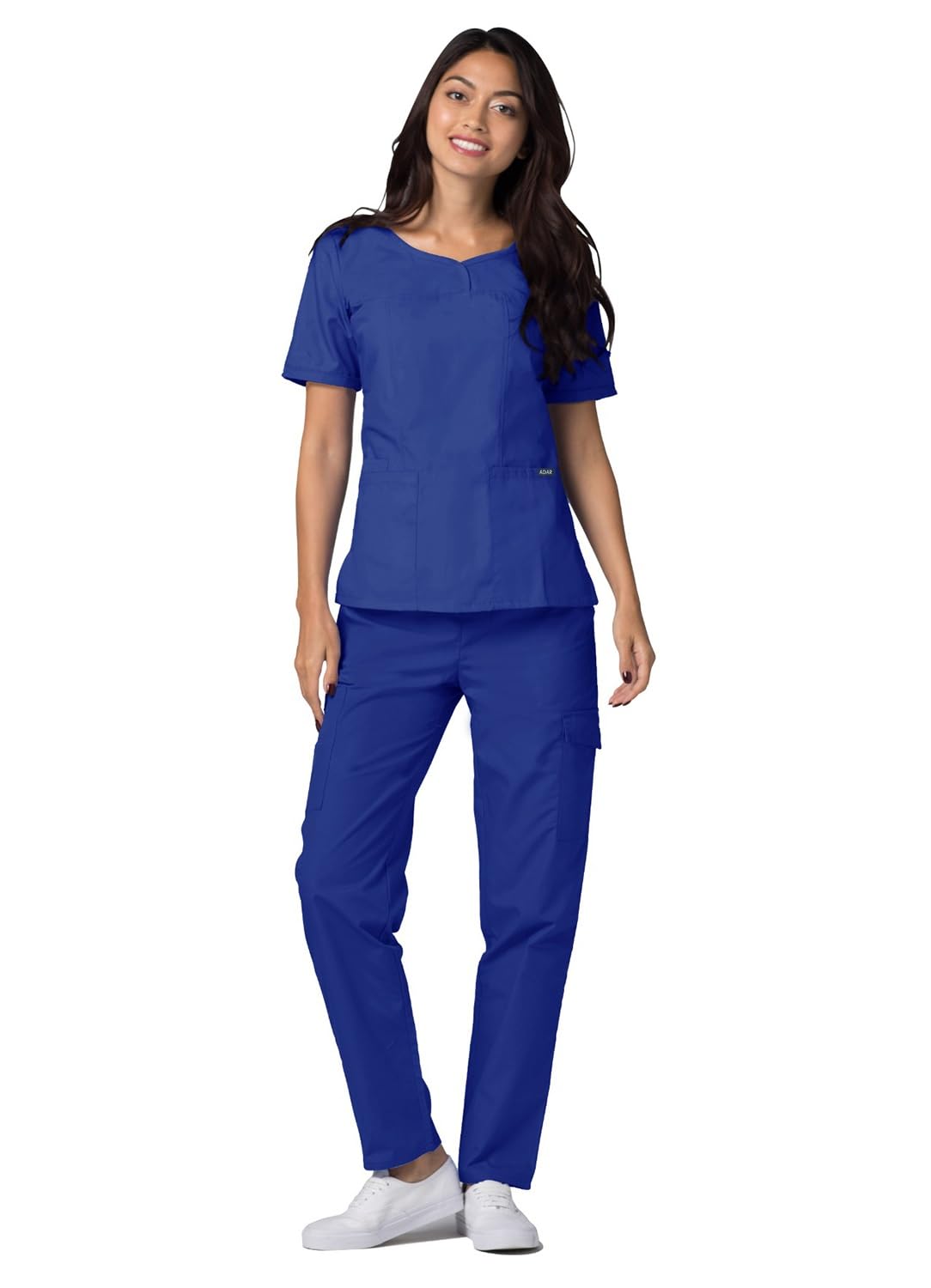Adar Uniformes médicos - Casaca médica para Mujer con Cuello en v - 628 - Royal Blue - XXS