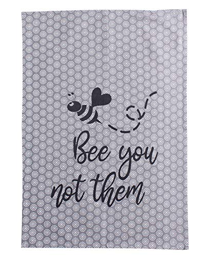 Accenthome Cotton Kitchen Towels Set Of 4 - Absorbent Dish Towels Set | Tea Towels | Bar Towels | Bee Grey Yellow Kitchen Dish Towels - Multi Purpose Kitchen Linen , Drying Dish Hand Towels 20X28 #TOP6