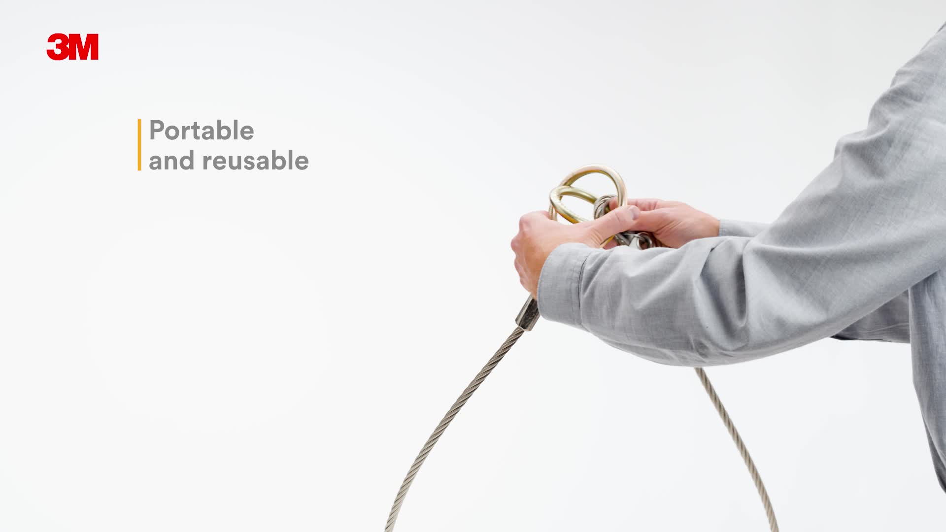 Image of 3M DBI-SALA 5900551 Anchorage Connector, 6' Cable Tie-Off Adaptor, Pass-Thru Type, Silver