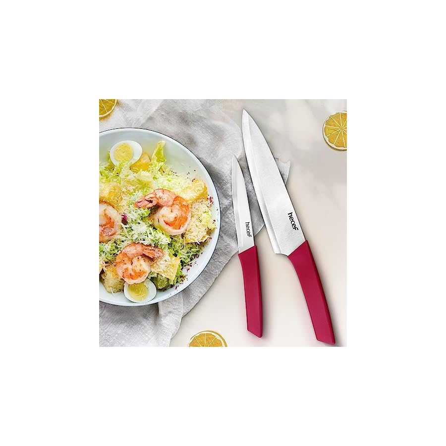 hecef-Kitchen-Knife-Block-Set-12-Pieces-Knife-Set-with-Wooden-Block-Steak-Knives-Set-Lightweight-and-Strong-High-Carbon-Stainless-Steel-Cutlery-Set-Extended-Handle-Design hecef Kitchen Knife Block Set, 12 Pieces Knife Set with Wooden Block & Steak Knives Set, Lightweight and Strong High Carbon Stainless Steel Cutlery Set, Extended Handle Design