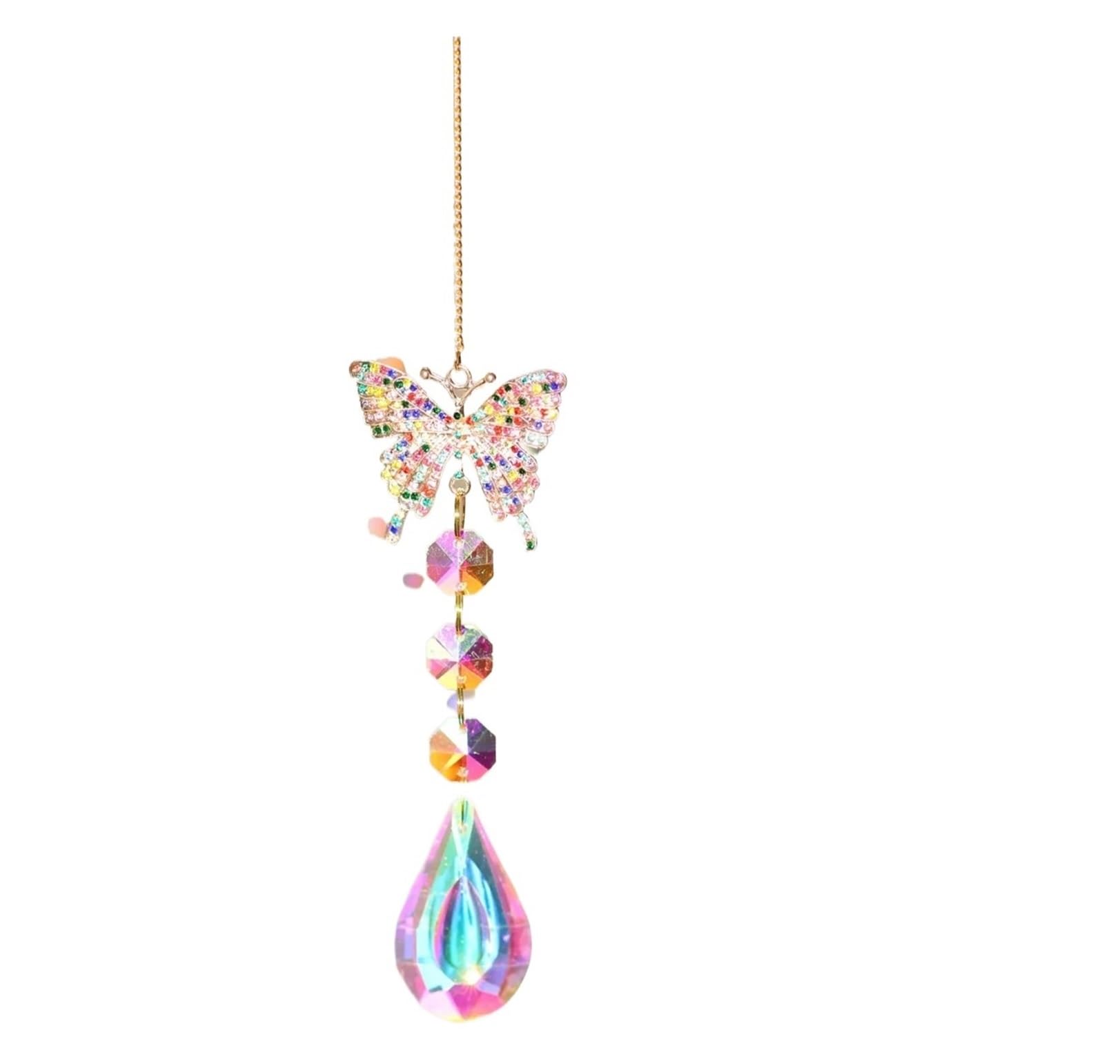 2pcs Sunshine Catcher Pendant Colorful Crystal Light And Shadow Rainbow Wind Chime Accessories Room Decoration For Decoration(Style01)