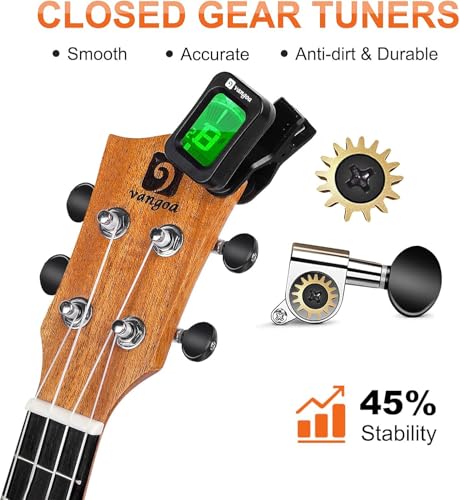 Image of Vangoa Ukelele 23'' Adult Beginner Concert Ukulele Mahogany with Complete Kit Hawaiian Ukulele Acoustic Professional Ukelele for Kids Adults Beginners