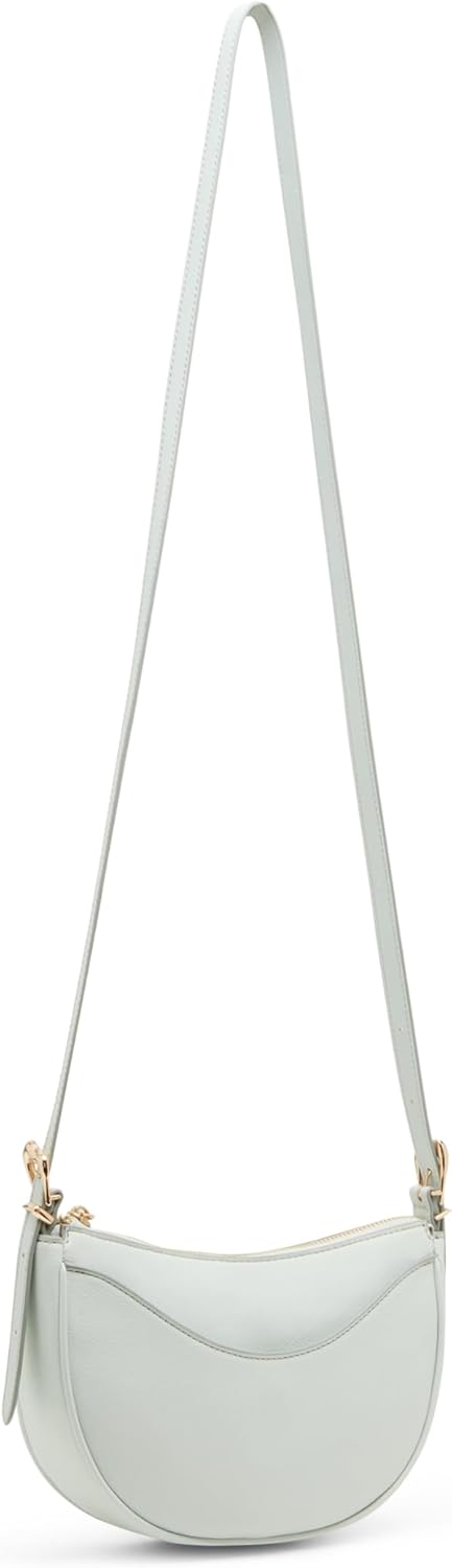 Anne Klein Womens Sculpted Buckle Half Moon Crossbody, Spring Jade - Image 4