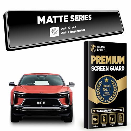 Image of Spartan Shield [MATTE] Screen Guard For MAHINDRA BE6 2026 [2025 - Running] || [12.3 Inch Infotainment & 12.3 Inch Instrument Cluster] Full Touchscreen Protector || **ANTI GLARE** || Water Repellant || Anti Fingerprint || Scratch Resistant || BE 6 Car Display Accessory 2025 [Not Tempered Glass]
