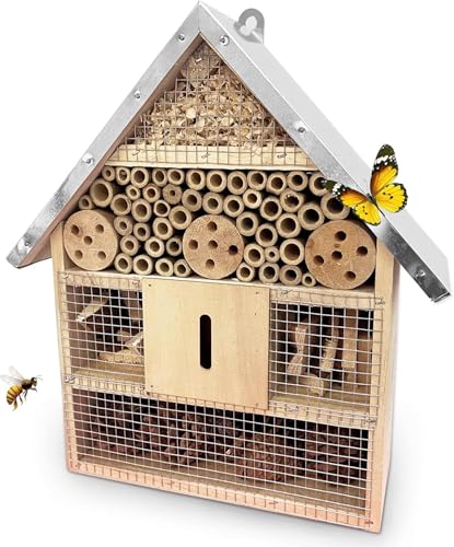 Hotel Insectes Exterieure à Suspendre, Hôtels à Insectes pour Abeille Papillon Coccinelle, Decoration pour Jardin Balcon, Nichoir Et Protection pour Insectes en Bois...