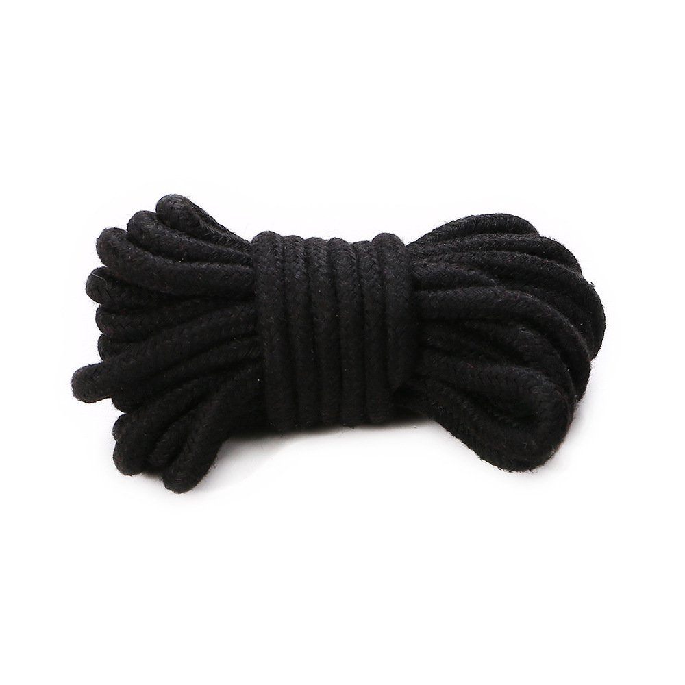 ZPX Soft Cotton Rope 10m Length 8mm Thick Multipurpose Durable Long Rope. Tying Rope Macrame Cord (2 Pack,Black)