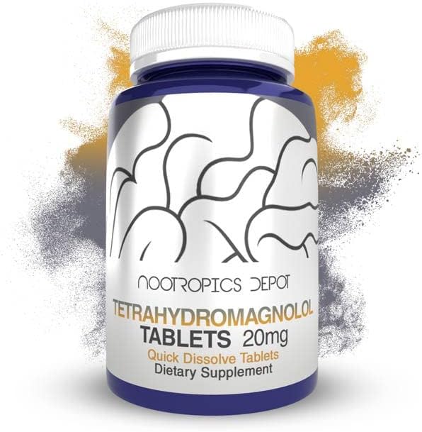 Nootropics Depot Tabletas de disolución rápida de tetrahidromagnolol 20 mg Magnolia officinalis Respuesta saludable a la inflamación, estado de