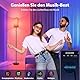 HANDSONIC RGBCW WIFI Stehlampe Wohnzimmer,9W E27 Smart LED Stehlampe,2700K-6500K Dimmbar Stehlampe,Stehleuchte mit APP,Arbeiten Sie mit Alexa & Google Assistant,DIY-Modus,Musikmodus & Timing-Funktion