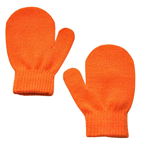 Baby Boys and Girls Solid Warm Knitted Mittens No Scratch Gloves