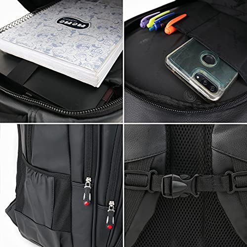 Mochila de Couro Masculina Executiva Reforçada Viagem Grande Preta para Trabalho Escolar