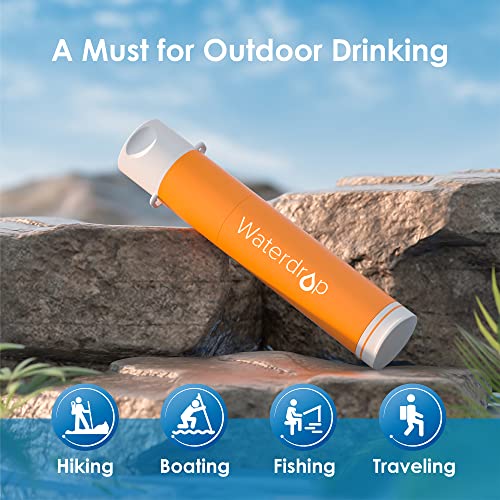 Waterdrop Water Filter Straw, Water Purifier Survival For Camping, Travel, Backpacking And Emergency Preparedness, Water Filtration System Survival, Pack Of 3, With 3 Water Pouch, Orange #TOP7
