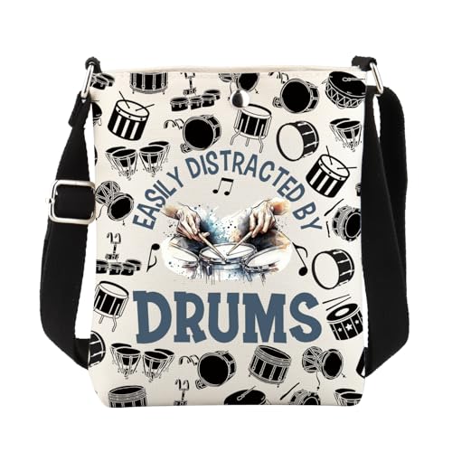 FUSTMW Drum Gifts for Women Drum Crossbody Purse Drummer Crossbody Bag for Drum Lovers Player Gifts Band Music Gift