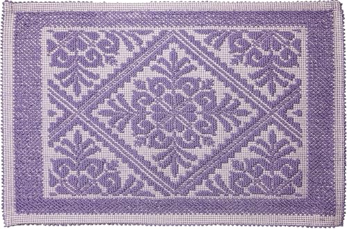 Tappeto Sardo Stuoia Passatoia tappeto bagno 100% Cotone Made In Italy prodotto in sardegna (Lilla, 50x80)