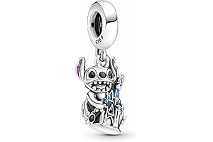 Sterling Silver Stitch Castle Dangle Charm Stitch Pendant