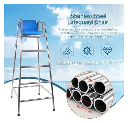 Silla de salvavidas alta para piscina con 4 peldaños miniatura 3