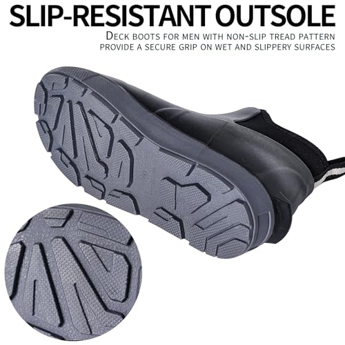 Rain Boots for Men Waterproof Men's Deck Boots Fishing Booties Anti-Slip Rubber Boots Ankle Comfort Lightweight Gardening Shoes for Yard Farm Outdoor Work Boating3