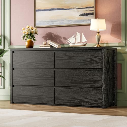 GarveeHome 6 Drawer Dresser for Bedroom, Wide Wood...