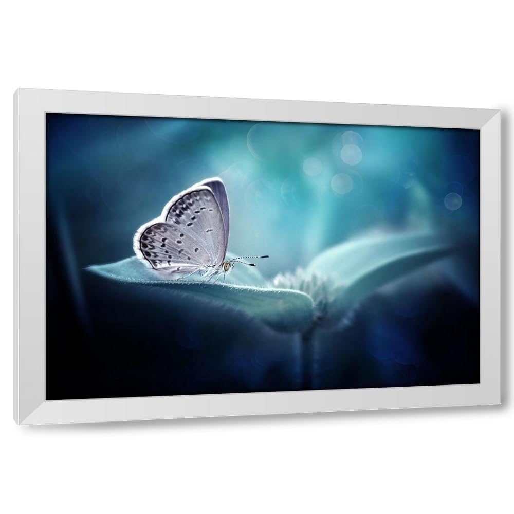 ArtDirect In Serenity 40x28 XL White Modern Wood Framed Art Print by Maududdin, Fauzan