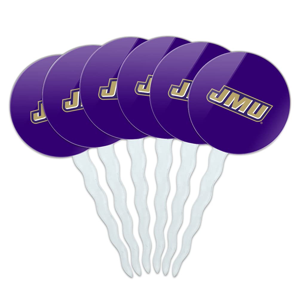 GRAPHICS & MORE James Madison University Dukes Logo Cupcake Picks Toppers Decoration Set of 6