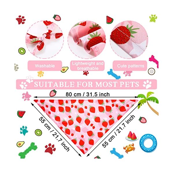 20-Pieces-Summer-Dog-Bandanas-Hawaiian-Style-Dog-Bandanas-Washable-Fruit-Dog-Bandanas-Triangle-Dog-Bibs-PET-Scarf-Assortment-Puppy-Kerchief-Accessories-for-Small-Medium-Pets-Dogs-Cats-X-Large Make Your Pet the Star of the Beach with Hawaiian Style Dog Bandanas