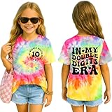 SANIXJOO in My Double Digits Era Kids Girls T-Shirt 10 Year Old 10th Birthday Girls Tee Girls Ten B-Day Party Tops(Tie Dye,10 Years)