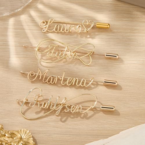 Handmade Brooches and Pins for Women Personalized - Custom Hat Pins - Initial Lapel Badge for Backpacks - Business Event Name Tags - Letter Bridesmaid Gifts2