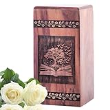 KARYLIZ Tree Emerging from Book Wooden Urn Box - Large Decorative Boxes Urn - Urn for Women Ashes - Feminine Design - Lasting Memorial - Memorial Gifts - Funeral Urns - 10 Inches, Natural